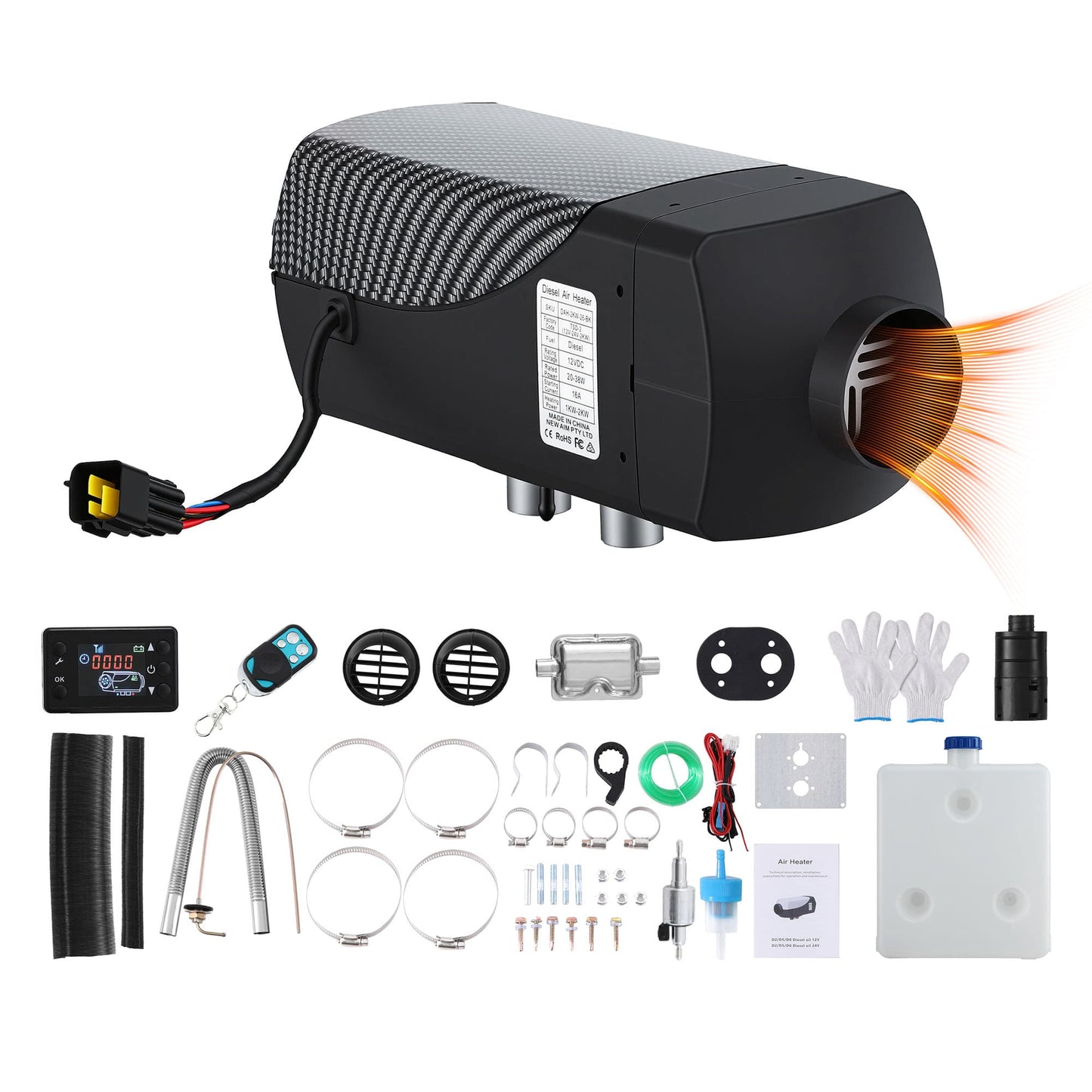 CLEARANCE Diesel Heater 2KW LCD Display Remote Control