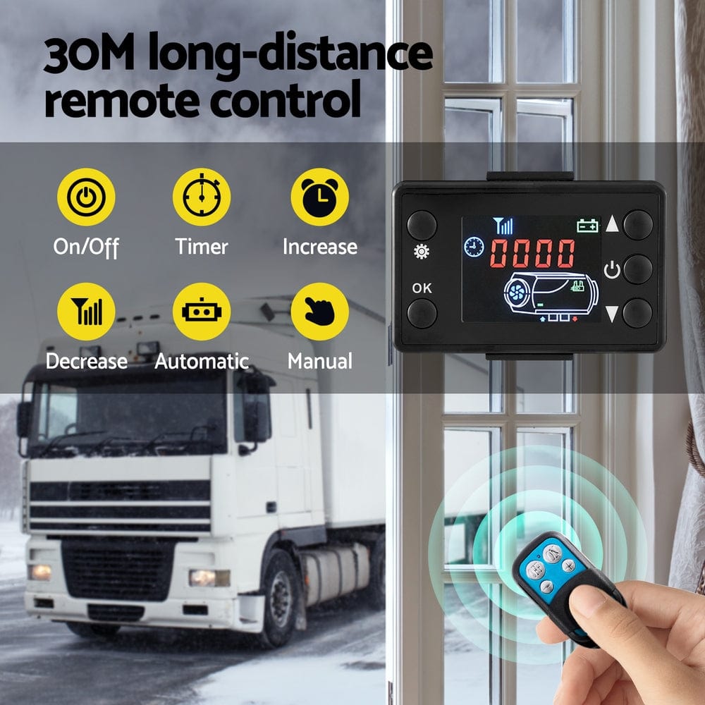 CLEARANCE - Diesel Heater 12V 5KW LCD Display Remote Control 10L