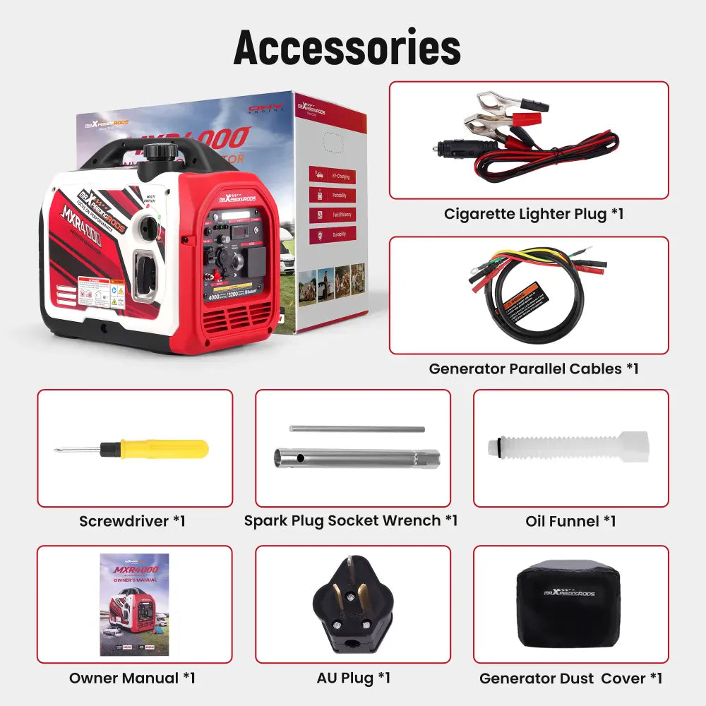 Maxpeedingrods Portable 4kW Inverter Generator