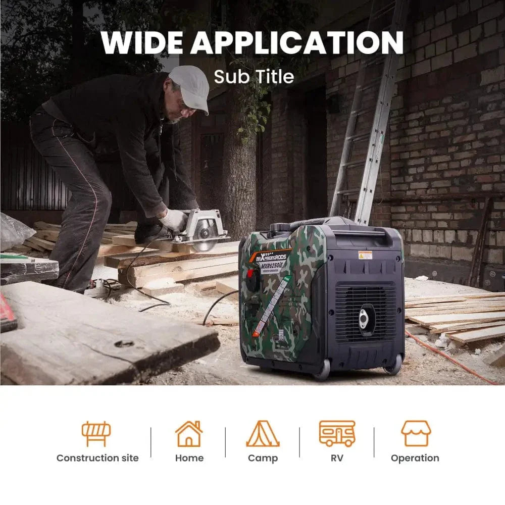 Maxpeedingrods Inverter Generator 5.5KW Max 5.0KW Pure Sine Generator Electric Start
