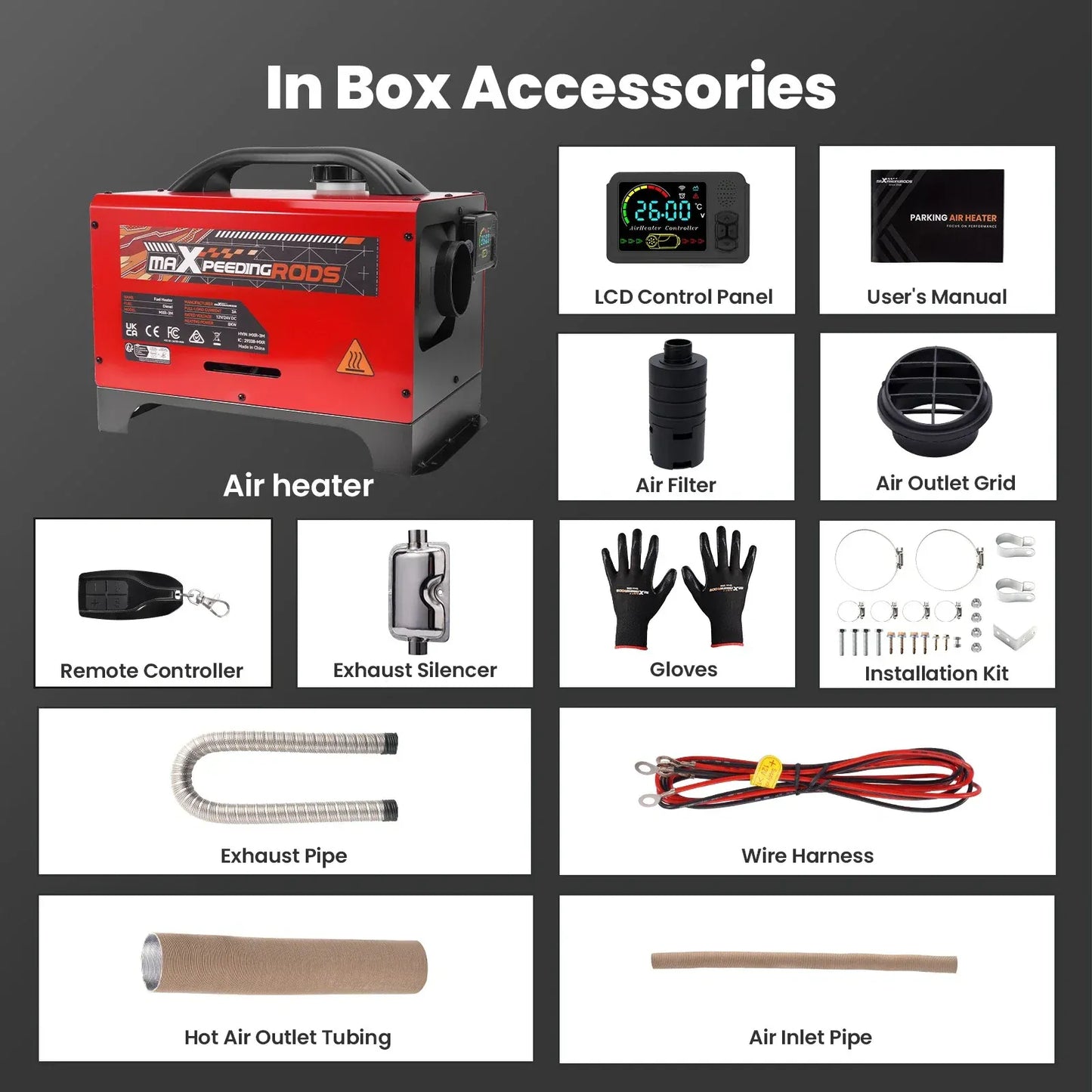 Outback Pro 8KW Portable Diesel Air Heater Compact– 12V Bluetooth LCD + APP Control