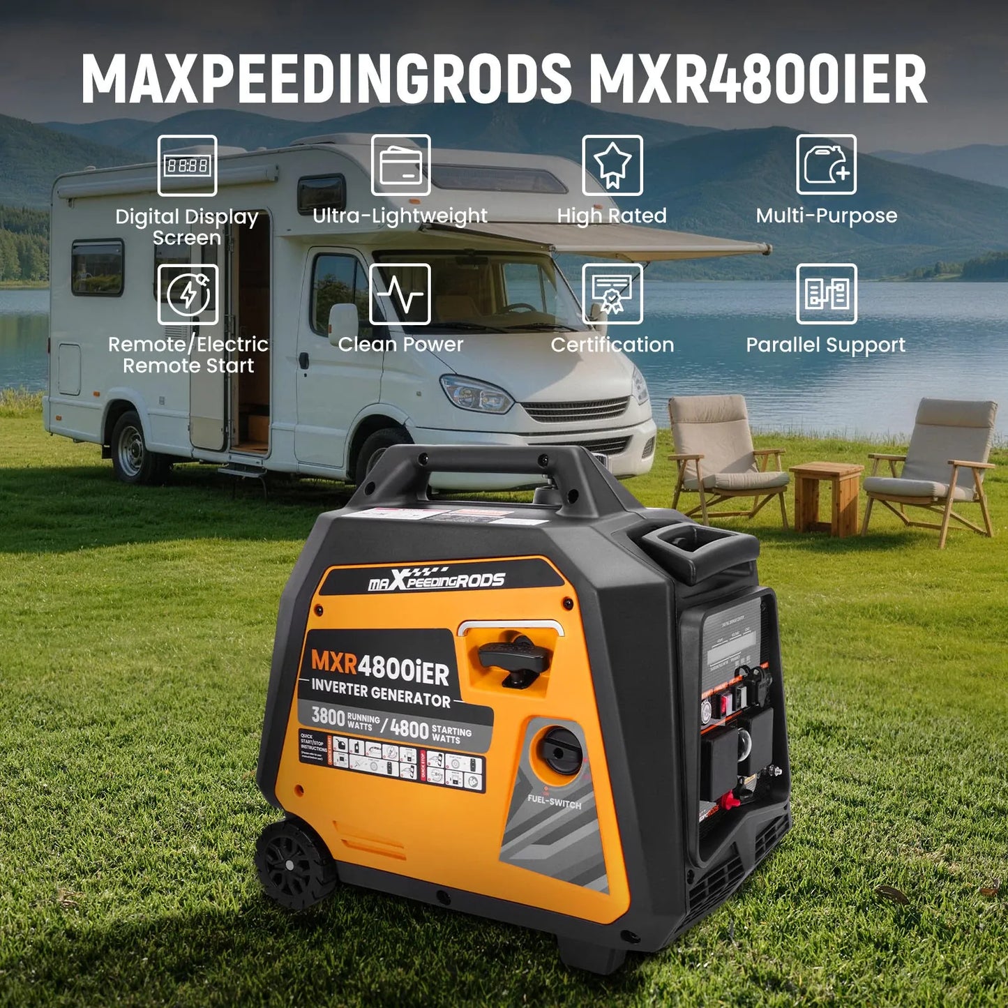 Maxpeedingrods Portable 4.8kW Inverter Generator