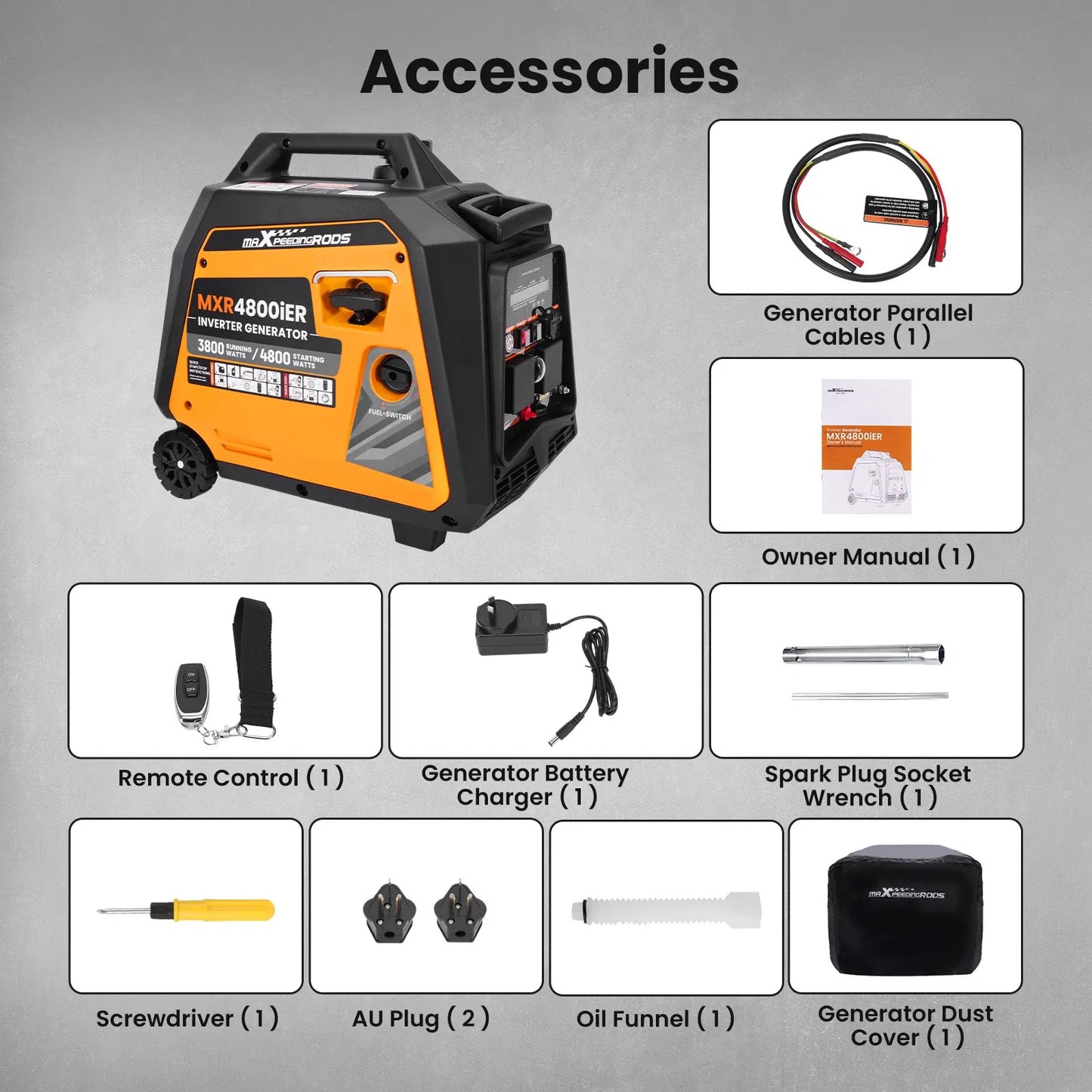 Maxpeedingrods Portable 4.8kW Inverter Generator