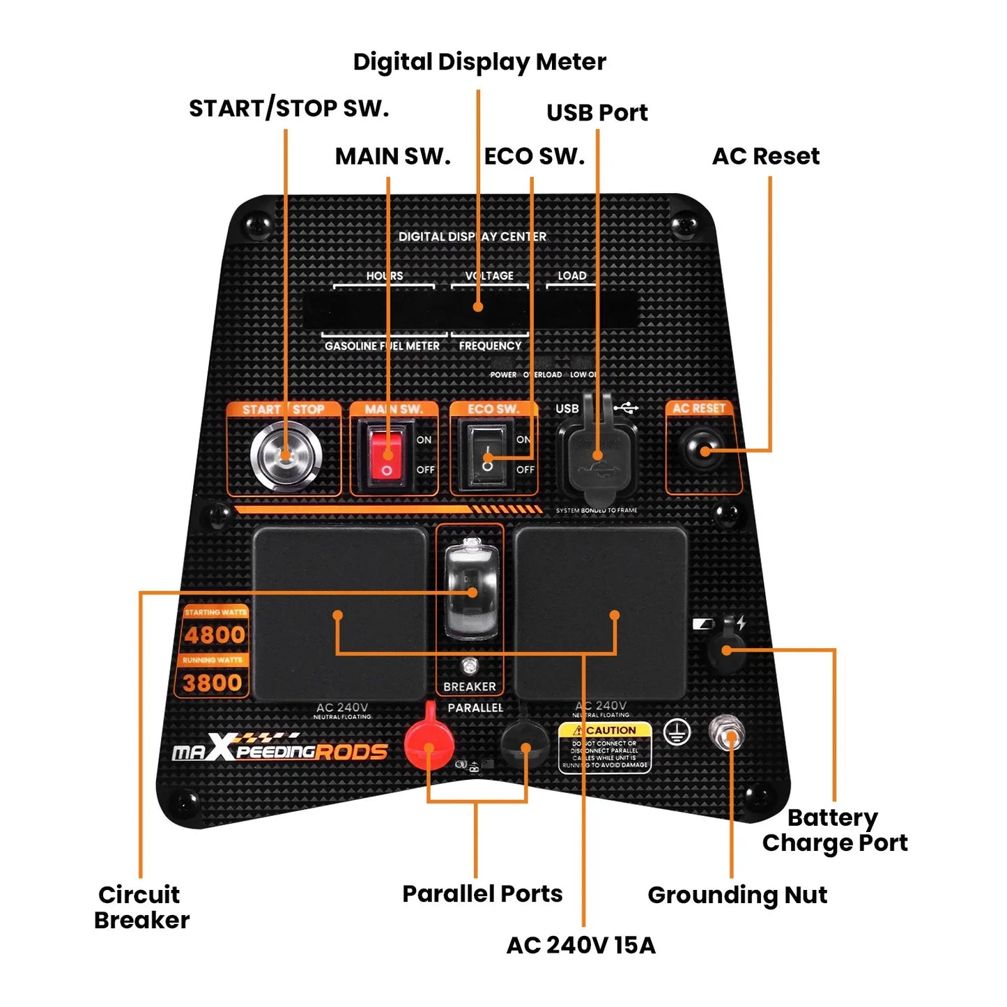 Maxpeedingrods Portable 4.8kW Inverter Generator